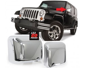 enjoliveurs de coques de rétroviseur chromés Jeep WRANGLER 2007->>